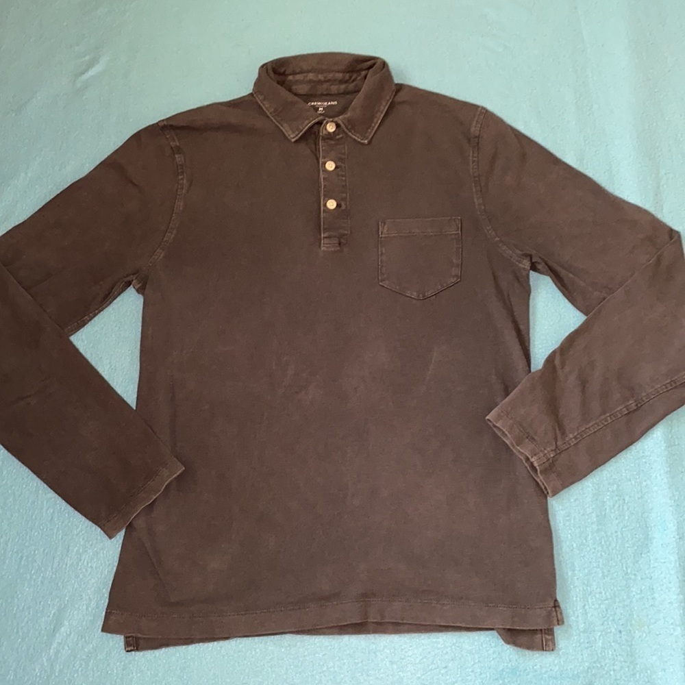 J.CREW / JEANS long sleeve 3 button collar chest pocket charcoal gray NEW size M